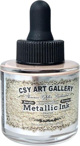 CSY Art Gallery رسم حبر أكريليك معدني عالي التدفق وحروف طلاء أكريليك احترافي للرسم والتلطيخ والتقطير والصب والخط وغسل الألوان (أزرق جليدي) in Kuwait