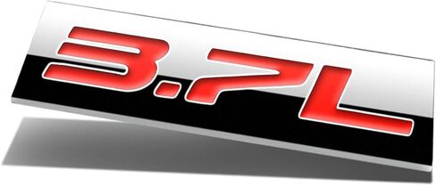 شعار معدني مطلي بالكروم من Auto Dynasty شارة سعة 3.7 لتر (حرف أحمر) in Kuwait