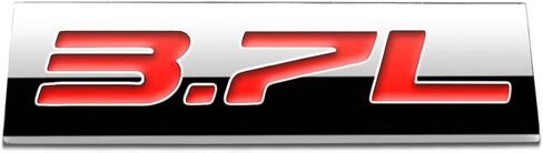 شعار معدني مطلي بالكروم من Auto Dynasty شارة سعة 3.7 لتر (حرف أحمر) in Kuwait
