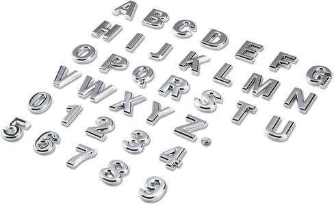 DNA Motoring EM-L-LETTER-4-SL عدد فضي معدني شعار شارة ملصق للسيارات سيارة شاحنة دراجة نارية شعار - 4 in Saudi Arabia