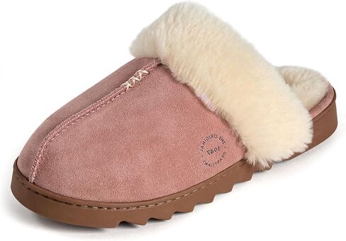 Dearfoams Women's Fuzzy Memory Foam Suede Helena Scuff Slipper in Kuwait
