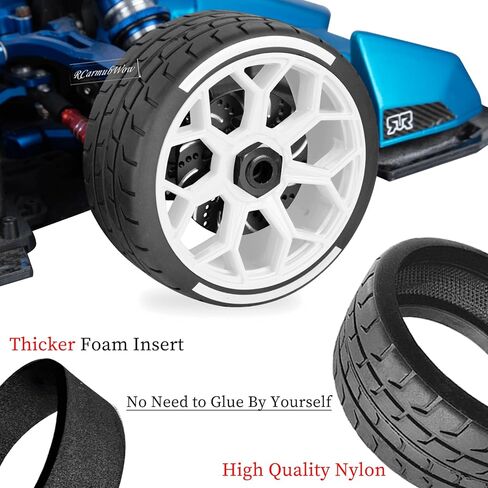 عجلات وإطارات RC لـ 1/8 Typhon 6S BLX، 1/7 Infraction 6S BLX، بلا حدود، عجلات RC وإطارات RC إطارات ناعمة لإطارات الشاحنات وإطارات الطرق السريعة، أبيض in Saudi Arabia