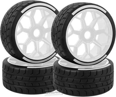 عجلات وإطارات RC لـ 1/8 Typhon 6S BLX، 1/7 Infraction 6S BLX، بلا حدود، عجلات RC وإطارات RC إطارات ناعمة لإطارات الشاحنات وإطارات الطرق السريعة، أبيض in Saudi Arabia