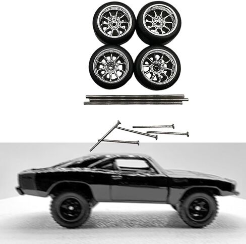 4X عجلات وإطارات RC نموذج جزء RC، إطارات السيارة المعدلة لمقياس 1:64 RC Car DIY قطع غيار إكسسوارات، طراز Argent A in Kuwait