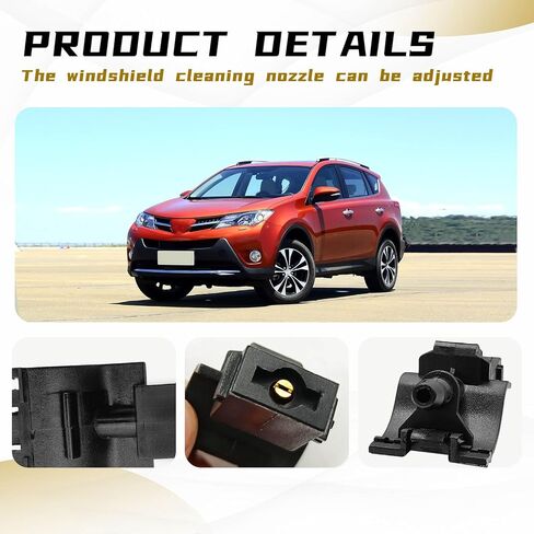 2 pcs Windshield Washer Nozzles, Compatible with Toyota RAV-4 2006-2023, Corolla 2006-2014, Camry 2018-2025, Lexus ES250 2021-2024, GX460 2010-2021 etc, Replace #85381-12300, 8538112300 in Saudi Arabia