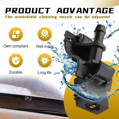 2 pcs Windshield Washer Nozzles, Compatible with Toyota RAV-4 2006-2023, Corolla 2006-2014, Camry 2018-2025, Lexus ES250 2021-2024, GX460 2010-2021 etc, Replace #85381-12300, 8538112300 in Saudi Arabia