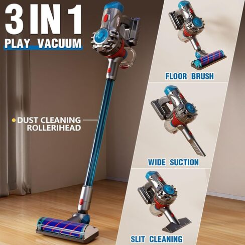 مكنسة كهربائية للأطفال تعمل حقًا، مكنسة لعب للأطفال الصغار 3، مجموعة تنظيف لاسلكية لفراغ الأطفال، تنظيف المنزل والبنات والأولاد in Kuwait