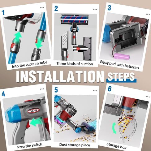 مكنسة كهربائية للأطفال تعمل حقًا، مكنسة لعب للأطفال الصغار 3، مجموعة تنظيف لاسلكية لفراغ الأطفال، تنظيف المنزل والبنات والأولاد in Kuwait
