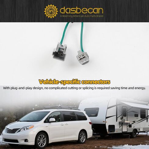 سرج أسلاك المقطورة Dasbecan 56106 متوافق مع 2011-2014 Toyota Sienna & 2011-2020 Sienna SE 4-Pin Connector Towing Wiring Kit in Saudi Arabia