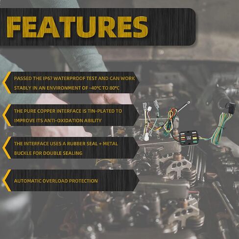 سرج أسلاك المقطورة Dasbecan 56106 متوافق مع 2011-2014 Toyota Sienna & 2011-2020 Sienna SE 4-Pin Connector Towing Wiring Kit in Saudi Arabia