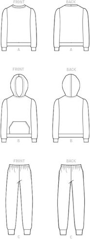McCall's M8250A Children's Kangaroo Pocket Hoodie and Pants Sewing Pattern Packet, Design Code M8250, Sizes 3-4-5-6-7-8 in Saudi Arabia