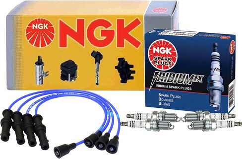 NGK Wire & 4 Iridium IX Platinum Spark Plugs Kit For Subaru Legacy 2.2 H4 SOHC in Saudi Arabia