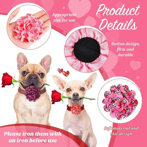 Sanwuta 80 Pieces Christmas Dog Flowers Dog Collar Flowers Christmas Dog Charms Grooming Accessories Collar Set Dog Bow Tie Flower for Puppy Dog Cat Xmas Collar Attachment Embellishment in Saudi Arabia