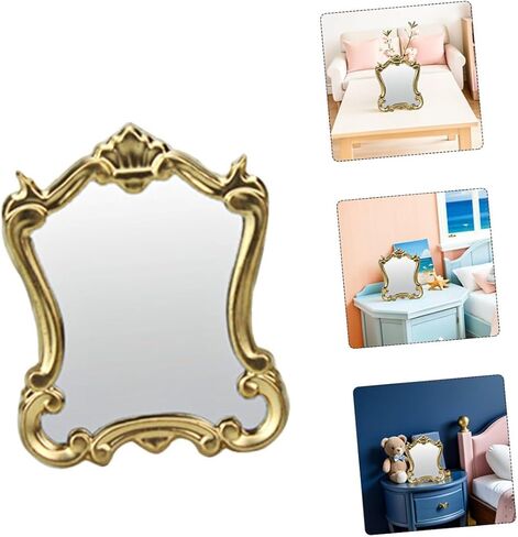 Garneck Miniature Dollhouse Mirror Mini Retro Home Mirror Miniature Decoration for Elegant and Realistic Design Home Decor for Crafts DIY Projects in Saudi Arabia