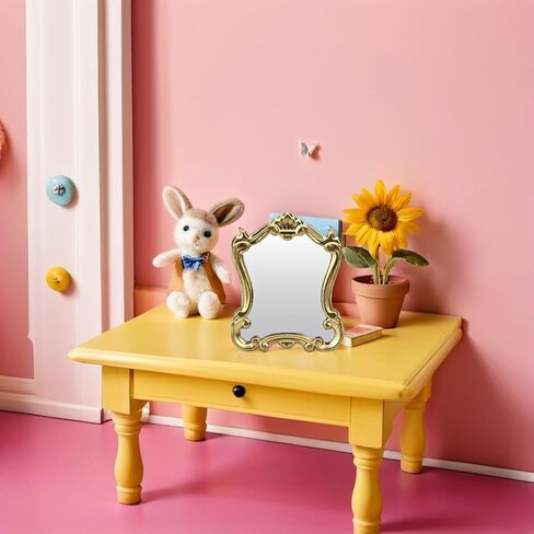 Garneck Miniature Dollhouse Mirror Mini Retro Home Mirror Miniature Decoration for Elegant and Realistic Design Home Decor for Crafts DIY Projects in Saudi Arabia