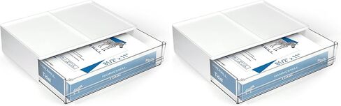 Printer Paper Holder Desk Organizer with Drawer, Stackable Desktop Storage Drawers 13.5 inch Wide - Pearl White (1 PCS) in Kuwait