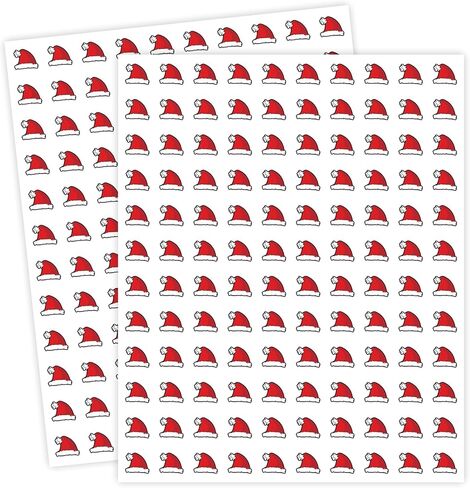2400 Pcs Christmas Mini Santa Hat Sticker Red White Xmas Winter Self-Adhesive Paper Decals for Holiday Envelopes Scrapbook Gifts DIY Supplies, 0.5 in in Saudi Arabia