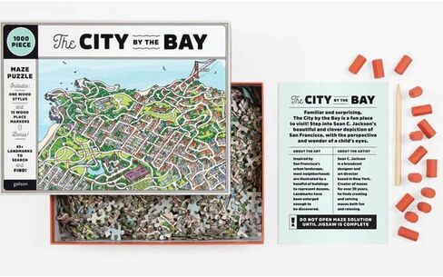 Galison San Francisco Puzzle, 1000 Pieces, 20" x 27" – Jigsaw Puzzle Featuring a Map of Famous San Francisco Landmarks – Thick, Sturdy Pieces, Challenging Family Activity, Great Gift Idea in Saudi Arabia