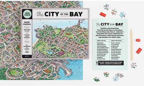 Galison San Francisco Puzzle, 1000 Pieces, 20" x 27" – Jigsaw Puzzle Featuring a Map of Famous San Francisco Landmarks – Thick, Sturdy Pieces, Challenging Family Activity, Great Gift Idea in Saudi Arabia