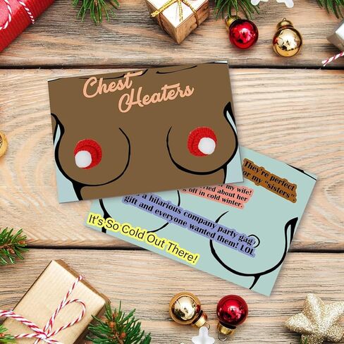 FreeNFond Funny Gag Gifts for Women, Knit Christmas Hat Winter Warmers for Hooters, White Elephant Gift Exchange Secret Santa Stocking Stuffer in Kuwait