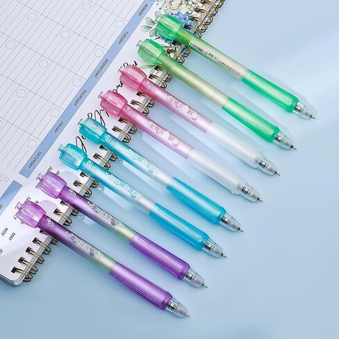 BAYTORY 8Pcs Spinning Erasable Pens, Spinner Pen with Erasers, 0.5mm Retractable Blue Ink Fine Point Pens, Erasable Pen for Completing Sudoku and Crossword Puzzles (Blue Ink) in Saudi Arabia