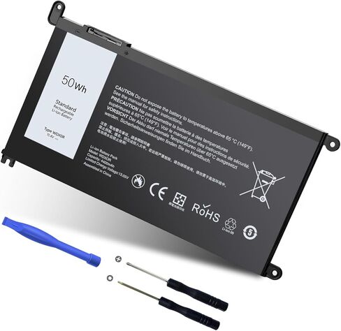 50Wh WDX0R استبدال بطارية الكمبيوتر المحمول ديل انسبايرون 13 15 5000 7000 سلسلة 5570 7579 7378 5567 7573 5565 5379 5378 خط العرض 3490 3590 3340 3400 3390 3500 3190 P69G 3CRH3 FW8 KR CYMGM in Kuwait