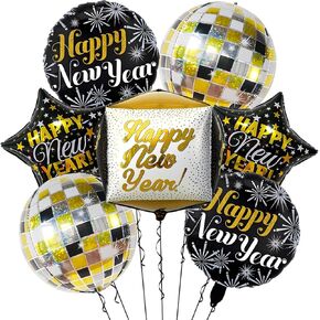 7 Pcs New Years Balloons 22 Inch New Year Balloons 18 Inch Happy New Year Balloon for 2026 New Years Decorations in Kuwait