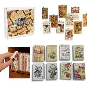 VDFZHL Mini Books DIY Crafts Miniature Books with Washi Stickers, Scrapbook Sticker Pages (Non-Adhesive), 8 Themes 640 Mini Illustrations, Cuttable Pages, Dollhouse Decor, Miniature Lover Gifts in Saudi Arabia
