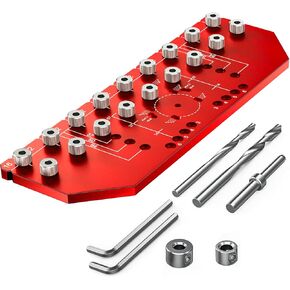 2-in-1 Shelf Pin jig and Hinge Jig, 1/4" And 5mm Metal Drilling Jig, Aluminum Cabinet Hole Pag Jig Template with Clamping Function, Straight Holes Hardware Jig in Kuwait