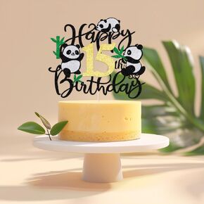 Panda Happy 10th Birthday Cake topper,Panda Cake Decorations, Jungle Animals Theme Party Supplies,Kids Children Newborn Birthday Party Decorations. in Saudi Arabia