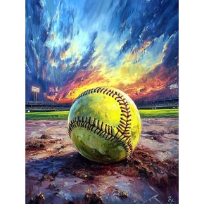 5D Softball Diamond Art 12x16 Inch Full Drill Diamond Painting Kits for Adults & Beginners - DIY Art Crafts for Relaxation and Home Wall Decor 3 in Saudi Arabia