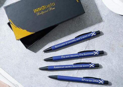 InnoBeta Scottish Gifts for Men & Women, Ballpoint Pen Set of 4, Black Ink, Ideal Gifts for Scottish Lovers on Birthdays, Christmas in Saudi Arabia