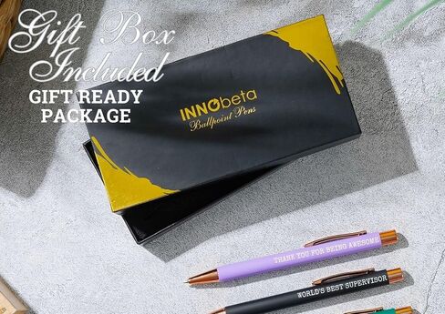 InnoBeta Supervisor Gifts Ballpoint Pen Set of 4, Funny Gifts for Woman, Office Tools for Birthday, Christmas - Best Supervisor in Saudi Arabia