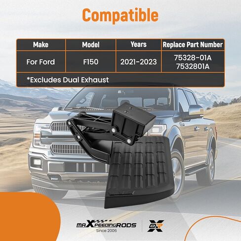 maxpeedingrods شاحنة السرير الخلفي خطوة الباب الخلفي خطوة السرير متوافقة مع Ford F150 2021 2022 2023 قابل للسحب استبدال 75328-01A 7532801A in Kuwait