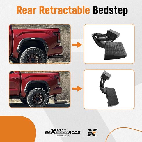 maxpeedingrods شاحنة السرير الخلفي خطوة الباب الخلفي خطوة السرير متوافقة مع Ford F150 2021 2022 2023 قابل للسحب استبدال 75328-01A 7532801A in Kuwait