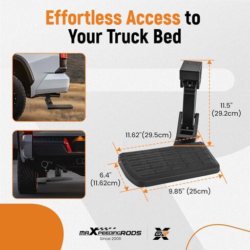 maxpeedingrods شاحنة السرير الخلفي خطوة الباب الخلفي خطوة السرير متوافقة مع Ford F150 2021 2022 2023 قابل للسحب استبدال 75328-01A 7532801A in Kuwait