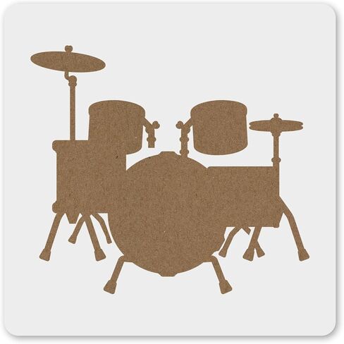 Drum Set Stencil 6 Inches, Reusable Musical Instruments Stencil for Painting DIY Crafts Decor Test 10 in Saudi Arabia