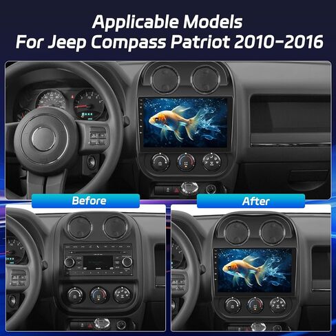 [2+32G] Android 13 Car Radio for Jeep Compass Patriot 2010 2011 2012 2013 2014 2015 2016, 10.1 inch Touchscreen Bluetooth Stereo with Apple Carplay and Android Auto+AHD Backup Camera/Mic/DSP Audio in Kuwait