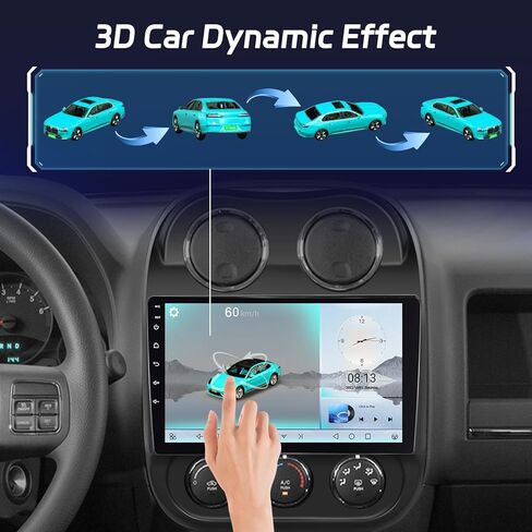 [2+32G] Android 13 Car Radio for Jeep Compass Patriot 2010 2011 2012 2013 2014 2015 2016, 10.1 inch Touchscreen Bluetooth Stereo with Apple Carplay and Android Auto+AHD Backup Camera/Mic/DSP Audio in Kuwait