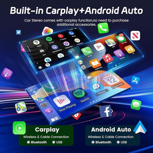 [2+32G] Android 13 Car Radio for Jeep Compass Patriot 2010 2011 2012 2013 2014 2015 2016, 10.1 inch Touchscreen Bluetooth Stereo with Apple Carplay and Android Auto+AHD Backup Camera/Mic/DSP Audio in Kuwait