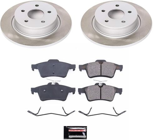 طقم فرامل باور ستوب فورد سي ماكس 2013-2018 | الهروب 2013-2016 | Transit Connect 2014-2018 [محدد بالتطبيق] طقم فرامل خلفية مع دوارات فرامل شبه مطلية وسادات فرامل سيراميك وأجهزة SC6398 in Kuwait