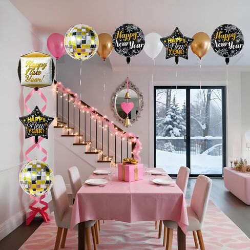 7 قطع بالونات السنة الجديدة 22 بوصة بالونات السنة الجديدة 18 بوصة بالون سنة جديدة سعيدة لديكورات السنة الجديدة 2026 in Kuwait