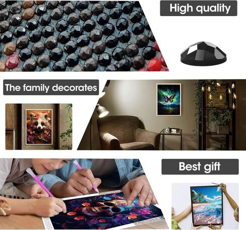 Yomiie 5D الماس مجموعات الفن للبالغين، الطلاء مع الماس الفن DIY مجموعات الحفر مربع كامل، التطريز صورة حجر الراين الماس الكريستال الحرفية قماش ديكور جدار المنزل - 12X16in أو 14x14in in Kuwait