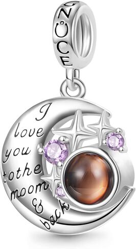 GNOCE Projection Personalized Photo Pendant Charm 925 SterlingSilver Dangle Charms for Bracelet/Necklace Jewelry Gift For Women Wife (Photo-12) in Saudi Arabia