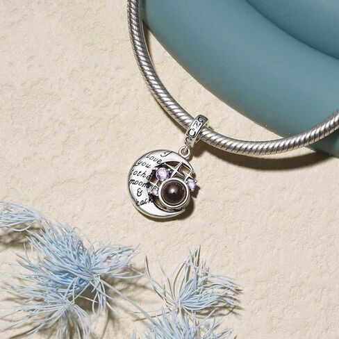 GNOCE Projection Personalized Photo Pendant Charm 925 SterlingSilver Dangle Charms for Bracelet/Necklace Jewelry Gift For Women Wife (Photo-12) in Saudi Arabia