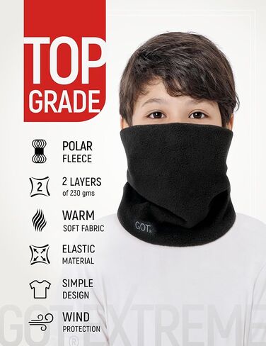 GOT Sports Kids Neck Warmer - Polar Fleece Ski Mask for Boys Girls - Double-Layer Scarf (Ages 7-12) in Kuwait