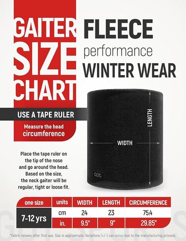 GOT Sports Kids Neck Warmer - Polar Fleece Ski Mask for Boys Girls - Double-Layer Scarf (Ages 7-12) in Kuwait