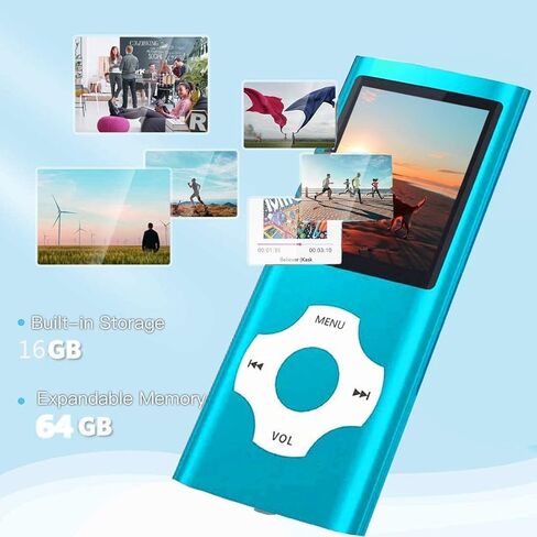 MP3 Player / MP4 Player, Hotechs MP3 Music Player with 32GB Memory SD Card Slim Classic Digital LCD 1.82'' Screen Mini USB Port with FM Radio, Voice Record in Kuwait