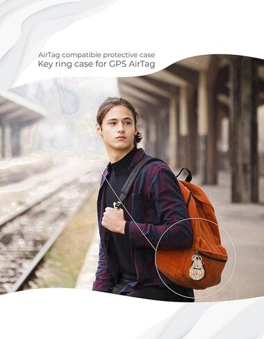 سلسلة مفاتيح حافظة AirTag ملونة من النيوبرين - تصميم زهور، حامل جهاز تعقب GPS مضاد للخدش مع حلقة ومشبك، متوافق مع Apple AirTag للمفاتيح والمحافظ in Kuwait
