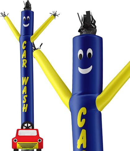 LookOurWay Air Dancers Inflatable Tube Man Attachment - 10 Feet Tall Wacky Waving Inflatable Dancing Tube Guy for Business Promotion (Blower Not Included) - Car Wash with Car Shape in Kuwait